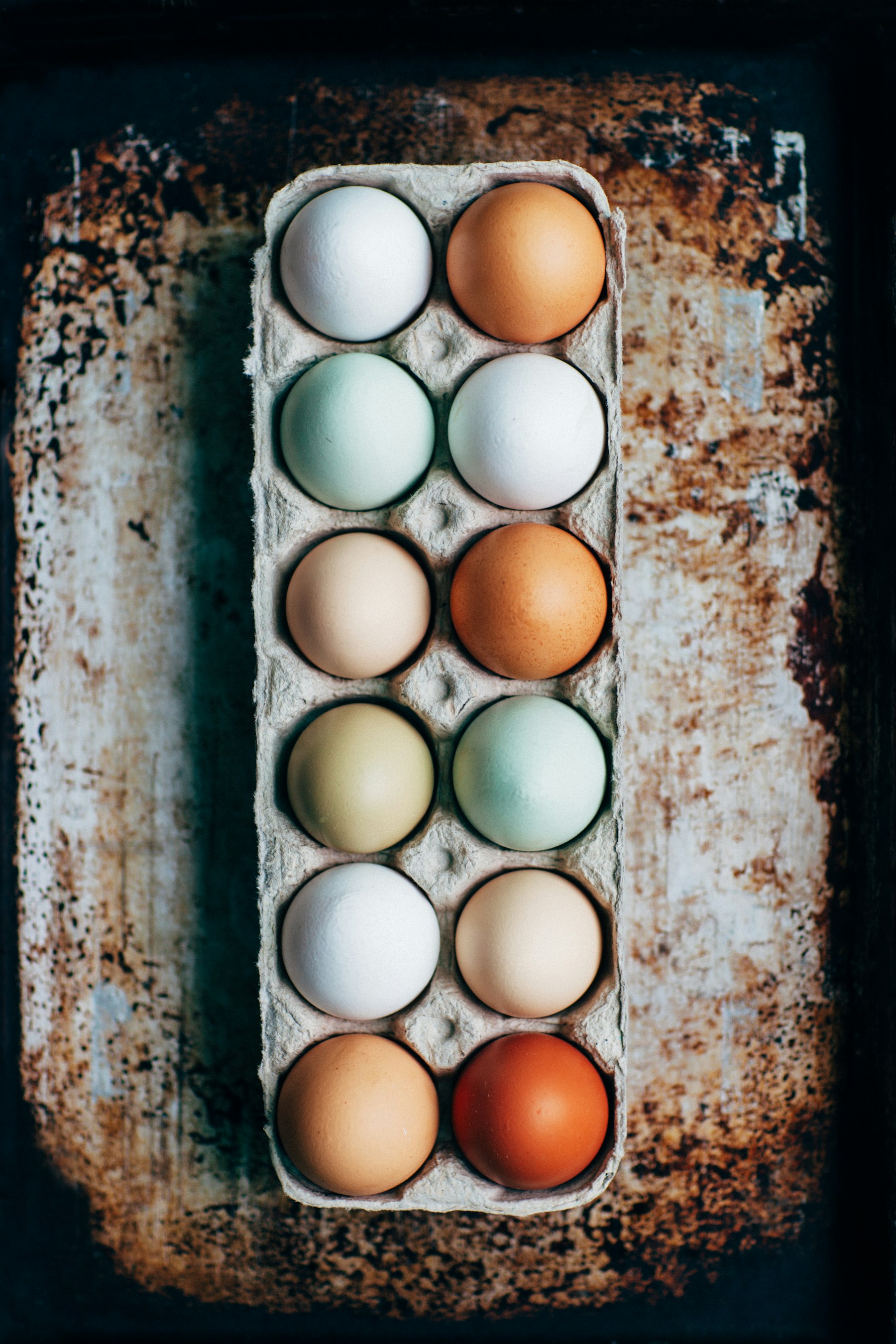 Carton of fresh farm eggs